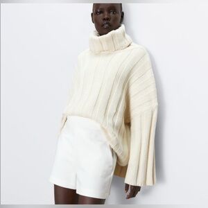 Zara oversized chunky knit fisherman vibe casual oversized sweater size Medium